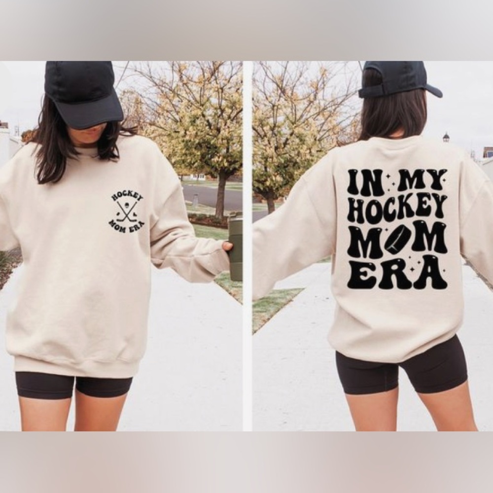 ERAS hockey mom relaxed fit crew sz small - xxl NWT